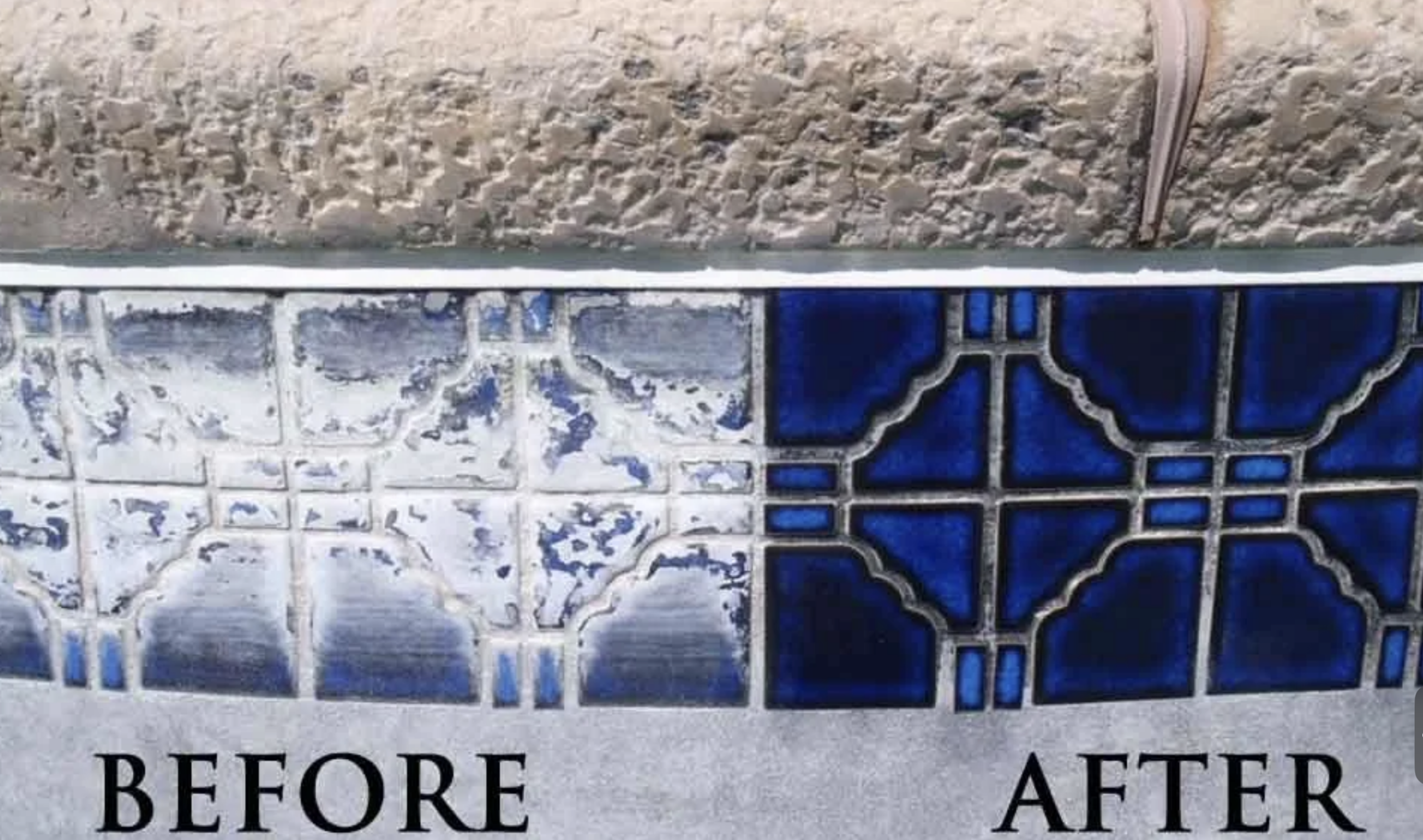 Pool tile cleaning Las Vegas removing calcium scale buildup